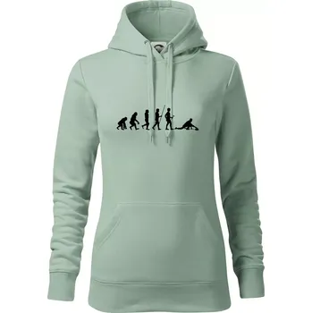 Dámská mikina Evoluce curling - Mikina dámská Cape s kapucí - XL ( Sage )