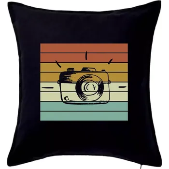 Polštář Vintage fotoaparát - Polštář 50x50 - 50x50 - Pouze potah ( Černá )