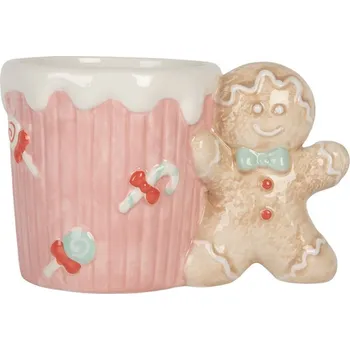 Stolování Růžový keramický hrnek s perníčkem Gingerbread - 15*10*10 cm / 350 ml