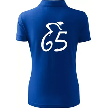 Cyklista slaví pětašedesátku (65) - Polokošile dámská Pique Polo - S ( Královská modrá )