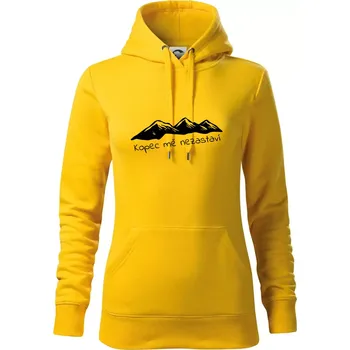 Dámská mikina Kopec mě nezastaví - hory - Mikina dámská Cape s kapucí - 2XL ( Žlutá )