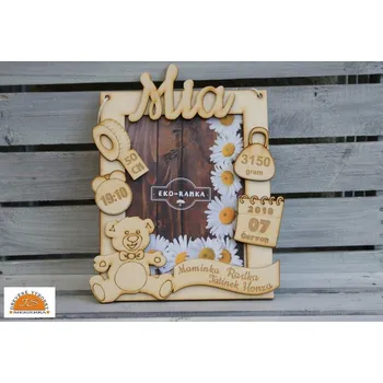 Rám na obraz Fotorámeček narozeninový - medvěd