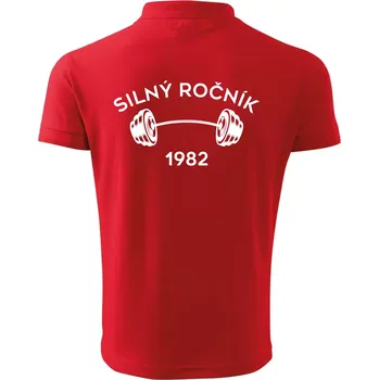 Pánská košile Silný ročník - Letopočet 1982 - Polokošile pánská Pique Polo 203 - 5XL ( Červená )