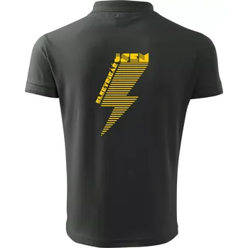 Pánská košile Jsem elektrikář - blesk - Polokošile pánská Pique Polo 203 - 5XL ( Tm. břidlice (šedozelená) )
