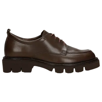 Dámské polobotky Hnědé Dámské Kožené Šněrovací Polobotky Wojas 4636252 41