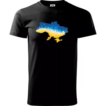 Mapa Ukrajiny polygony - Triko extra velké (5-8XL) - 8XL ( Černá )