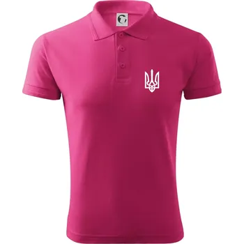 Ukrajina trojzubec prso - Polokošile pánská Pique Polo 203 - 4XL ( Purpurová )