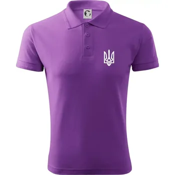Pánská košile Ukrajina trojzubec prso - Polokošile pánská Pique Polo 203 - 2XL ( Fialová )