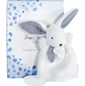 Kolotoč nad postýlku Doudou Dárková krabička modrá - mini králíček 17 cm