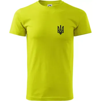 Ukrajina trojzubec prso - Klasické pánské triko vyšší gramáže - L ( Limetková )