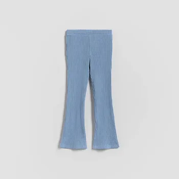 Dívčí kalhoty Reserved - Žebrované rozšířené kalhoty - modrá - 875FF-55X - 875FF-55X-80