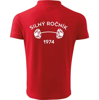 Pánská košile Silný ročník - Letopočet 1974 - Polokošile pánská Pique Polo 203 - 3XL ( Červená )