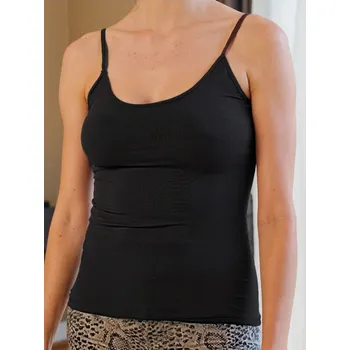 Sinsay - Hladký top na tenká ramínka - tmavě hnědá - 626EU-89X - 626EU-89X-XXS-1