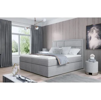 Postel Boxspring BARBARIO 25 160x200, světle šedá látka +možnost VÝNOSU + vyzvednutí ZDARMA