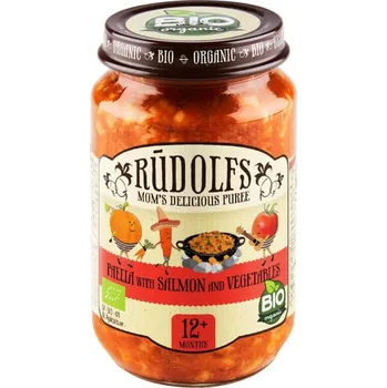 Dětská výživa Rudolfs Paella s lososem a zeleninou BIO 190g 8M+