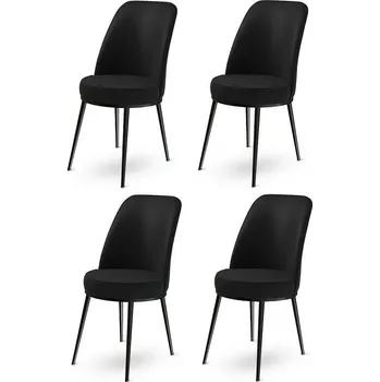 Sada jídelních židlí Dexa Black and Black, 4 ks, černá