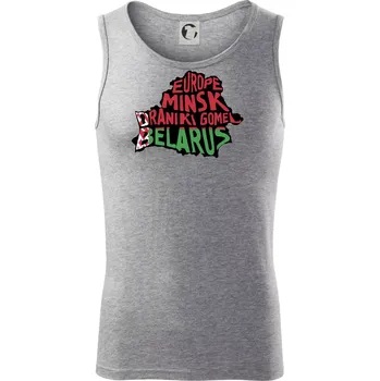 Mapy - názvy měst - Bělorusko - Tílko pánské Core - XL ( Tmavě šedý melír )