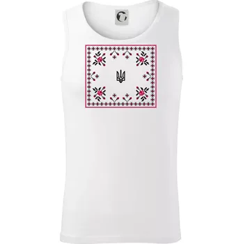 Pánské termoprádlo Ukrajina Folklórní čtverec - Tílko pánské Core - L ( Bílá )