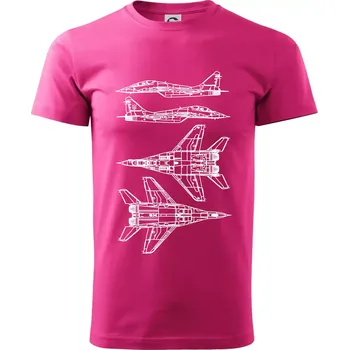 Pánská móda Mig 29 Fulcrum - obrys - Klasické pánské triko vyšší gramáže - M ( Purpurová )