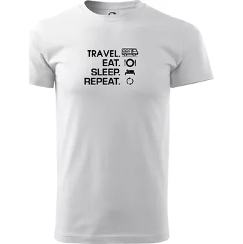 Eat sleep travel - Van - Triko extra velké (5-8XL) - 8XL ( Bílá )