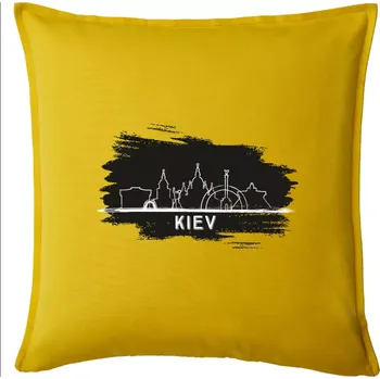 Polštář Kiev - Silueta - Polštář 50x50 - 50x50 - Pouze potah ( Žlutá )