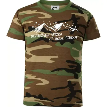 Chlapecké tričko Neznačená stezka je moje stezka - Dětské maskáčové triko - 146 cm/10 let ( Hnědý maskáč )