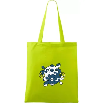 Yin & Yang abstraktní psi - Taška bavlněná - 42 x 38 cm ( Limetková )