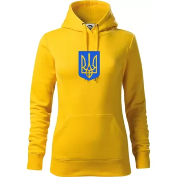 Dámská mikina Ukrajina znak modrý - Mikina dámská Cape s kapucí - M ( Žlutá )