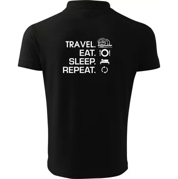 Pánská košile Eat sleep travel - Malý přívěs - Polokošile pánská Pique Polo 203 - XL ( Černá )