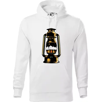 Pánská mikina Petrolejka s horami - Mikina pánská Cape s kapucí - 5XL ( Bílá )