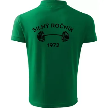 Pánská košile Silný ročník - Letopočet 1972 - Polokošile pánská Pique Polo 203 - 5XL ( Středně zelená )