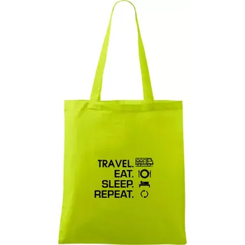 Eat sleep travel - Van - Taška bavlněná - 42 x 38 cm ( Limetková )