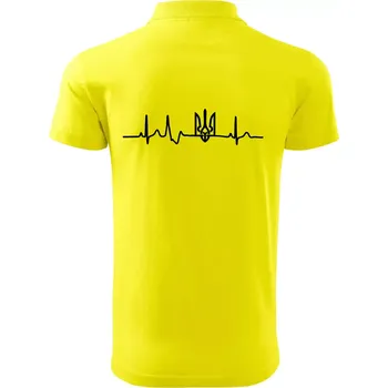Pánská košile Ekg Ukrajina trojzubec - Polokošile pánská Pique Polo 203 - 4XL ( Citrónová )