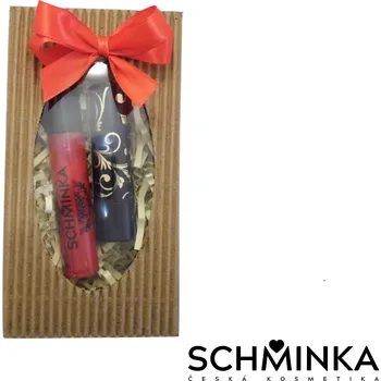 Kosmetická sada SCHMINKA Dárkový balíček - Červený polibek ( červená rtěnka a lesk )