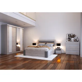 Noční stolek IDZ Noční stolek HELIOS 23, 40 cm Dub Kathult/Bílá