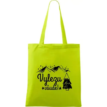 Vylezu všude - hory - Taška bavlněná - 42 x 38 cm ( Limetková )