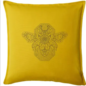 Polštář Steampunk včela černobílá - Polštář 50x50 - 50x50 - Pouze potah ( Žlutá )