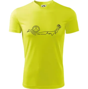 Pěst a symbol míru - Dětské triko sportovní (dresovina) - 146 cm/10 let ( Neonově žlutá )
