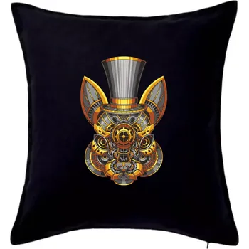 Polštář Steampunk králík - Polštář 50x50 - 50x50 - Pouze potah ( Černá )