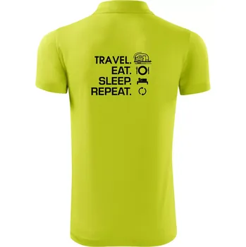 Pánská košile Eat sleep travel - Malý přívěs - Polokošile Victory sportovní (dresovina) - M ( Limetková )