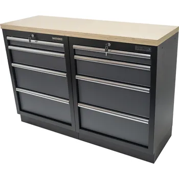 Dílenský stůl Matabro AKČNÍ SET Dílenské skříňky MB-TGC1304 s dřevěnou pracovní deskou MB-TGW53