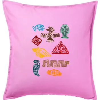 Polštář Mayové - ikony příšery - Polštář 50x50 - 50x50 - Pouze potah ( Růžová )