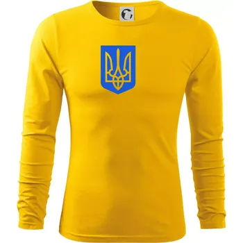 Pánské oblečení Ukrajina znak modrý - Triko s dlouhým rukávem FIT-T long sleeve - M ( Žlutá )