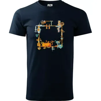 Pánské tričko Steampunk barevná sestava - Triko extra velké (5-8XL) - 8XL ( Námořní modrá (velmi tmavá - téměř černá) )