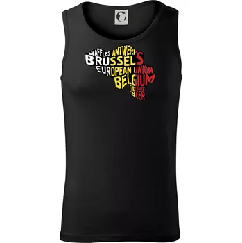 Mapy - názvy měst - Belgie - Tílko pánské Core - M ( Černá )