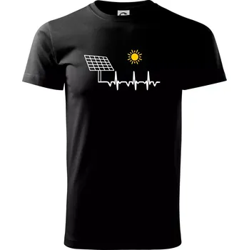Pánské tričko Ekg Fotovoltaická elektrárna - Triko extra velké (5-8XL) - 6XL ( Černá )