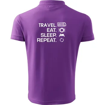 Pánská košile Eat sleep travel - Van - Polokošile pánská Pique Polo 203 - XL ( Fialová )