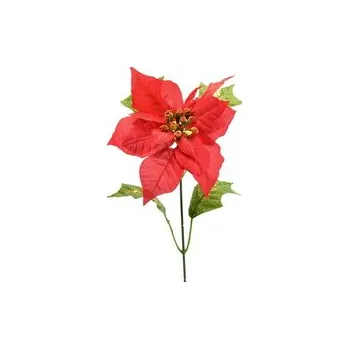 Vánoční dekorace Poinsetie červená 55 cm