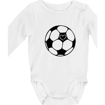 I love fotbal míč - Body kojenecké s dlouhým rukávem - Dlouhý r. do 3 měs ( Bílá )