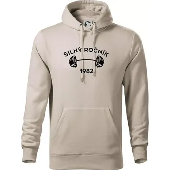 Pánská mikina Silný ročník - Letopočet 1982 - Mikina pánská Cape s kapucí - 4XL ( Ledově šedá )